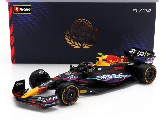 RED BULL F1 Rb19 Team Oracle Red Bull Racing №11 2nd Miami Gp (2023) Sergio Perez - With Pilot And Showcase, Matt Blue