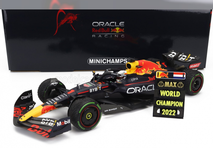 RED BULL F1 Rb18 Team Oracle Red Bull Racing N 1 World Champion Winner Japan Gp With Pit Board (2022) Max Verstappen, Matt Blue Yellow Red