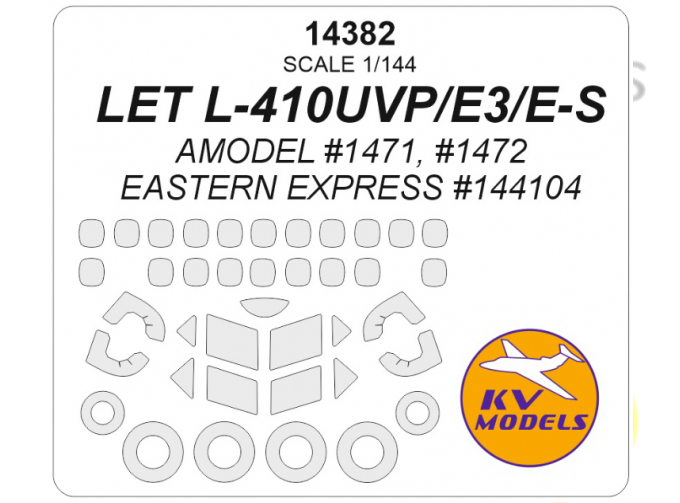 Маска окрасочная LET L-410UVP / L-410UVP-E3 / L-410UVP E-S (AMODEL #1471, #1472 / EASTERN EXPRESS #144104) + маски на боковые окна, диски и колеса