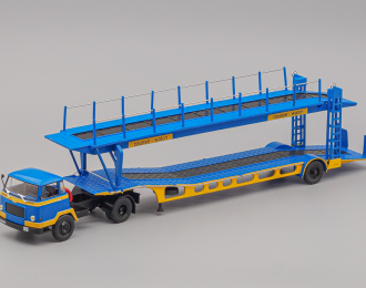 UNIC MZ36 TCA cabine Auteuil + semi porte-autos, blue / yellow