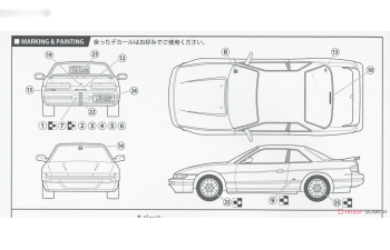 Сборная модель NISSAN Naniwatomoare Silvia Q's (S13) Gussan Ver. Racing Team Treason