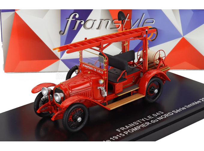 PEUGEOT 153 Truck Scala Sapeurs Pompiers Du Nord (1915), Red