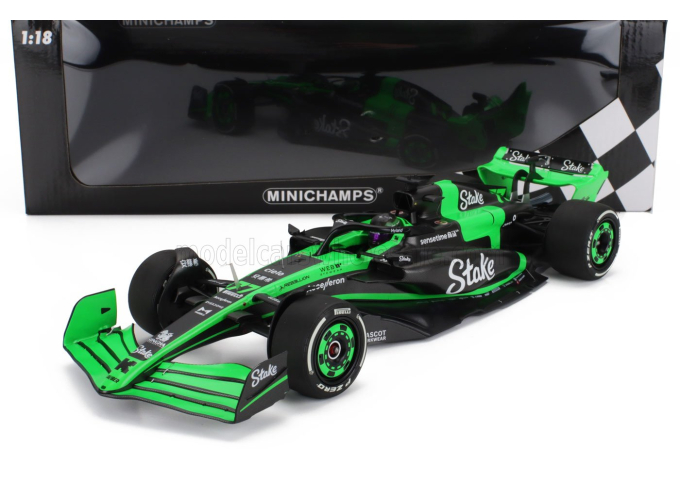 SAUBER F1 C44 Team Stake Kick №77 Season (2024) Valtteri Bottas, Green Black