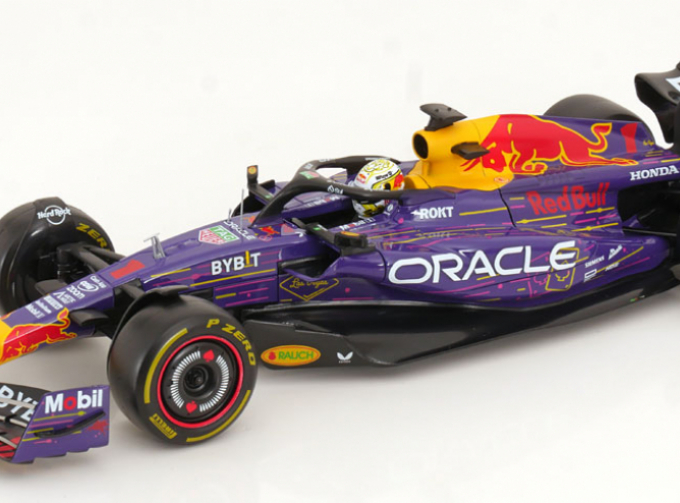 RED BULL F1 Rb19 Team Oracle Red Bull Racing №1 World Champion Winner Las Vegas Usa Gp (2023) Max Verstappen, Purple Yellow Red