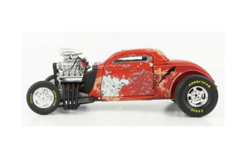 Blown Altered Coupe (1934), rusted steel red