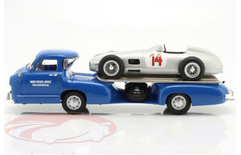 MERCEDES-BENZ Renntransporter Wunder (blue) + MERCEDES-BENZ W196 №14 (1955)