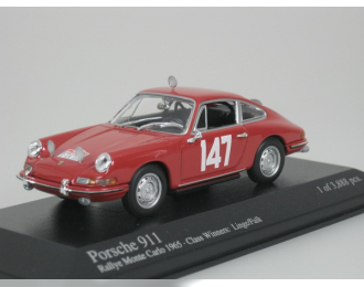 PORSCHE 911 Rallye Monte Carlo Class Winners Linge / Falk (1965), red