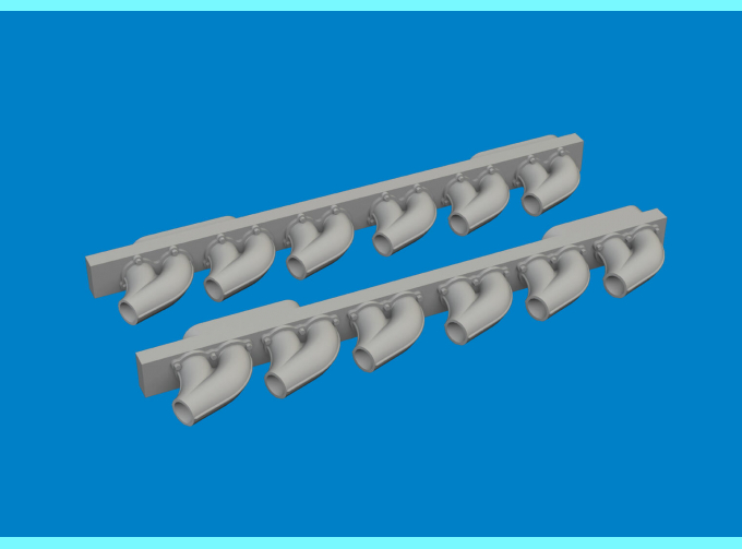 P-39 Exhaust Stacks Rounded PRINT Arma Hobby