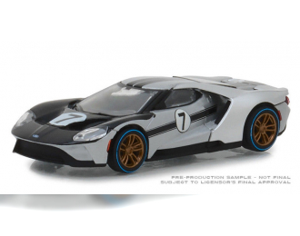 FORD GT 2017 #7 Tribute Ford GT40 MkII 1966 Silver and Black