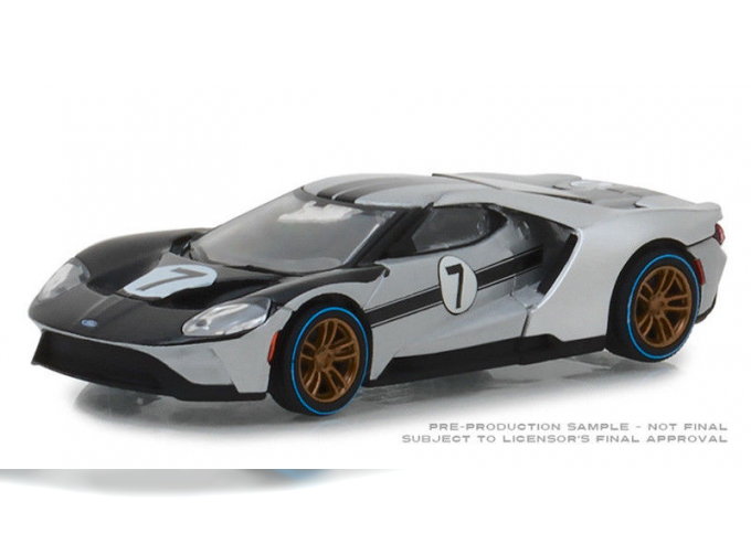 FORD GT 2017 #7 Tribute Ford GT40 MkII 1966 Silver and Black