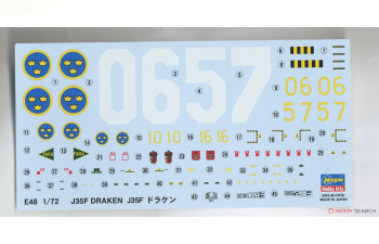 Сборная модель Перехватчик ВВС Швеции J35F Draken