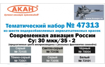 Набор акриловых красок "Современная авиация России: Суххой-30 МКК/ 35-2" (в наборе банки по 10 мл.)