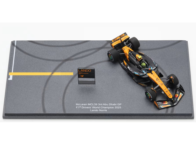 McLAREN F1 Mcl39 Team Mclaren №4 World Champion 3rd Abu Dhabi Gp With Pit Board (2025) Lando Norris, Orange Black