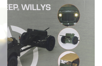 Сборная модель JEEP Willys Usa Army With Trailer 1941 - With Light & Sound Effects - Military Green