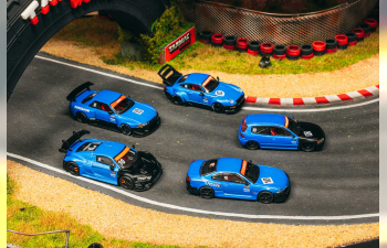 Набор из 5 моделей (Tarmac Works 10-я годовщина), синий/черный