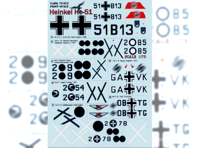 Декаль Heinkel He-51Wet decal