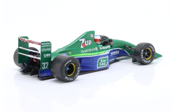 JORDAN F1 191 Team 7up Jordan №32 First F1 Race Belgium Gp (1991) Michael Schumacher, Green Blue