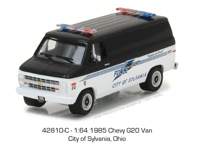 CHEVROLET G20 Van "Police City of Sylvania-Ohio" (1985), black / white
