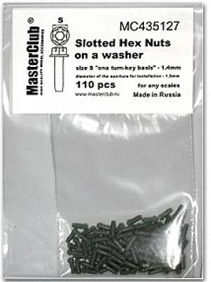 Корончатая гайка с шайбой (1,4 мм; установочное отверстие 1,5 мм)