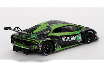 LAMBORGHINI Huracan Gt3 Evo2 Team Forte Racing №78 24h Daytona (2023) Marco Mapelli - Loris Spinelli - Benjamin Hites - Misha Goikhberg, Black Green