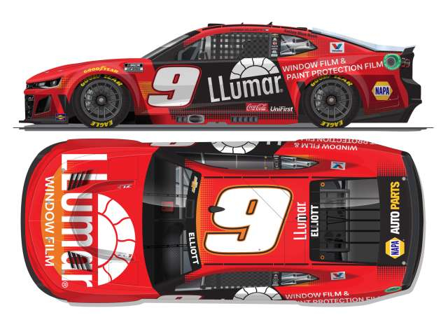 Chevrolet #9 Chase Elliott *Llumar* red/white 2025