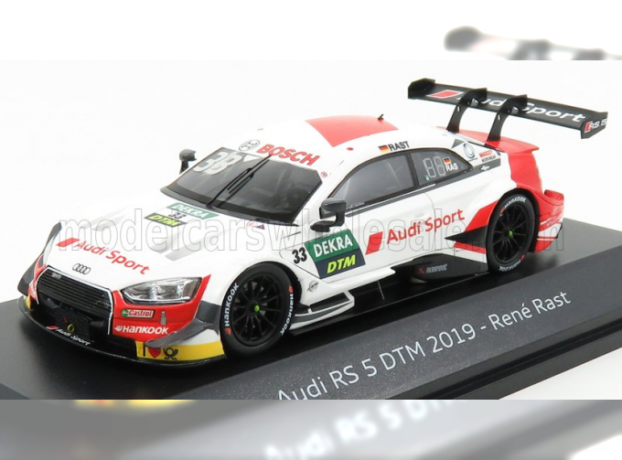 AUDI A5 Rs5 Audi Sport Team Rosberg №33 Rene' Rast Dtm (2019) Champion, White Red