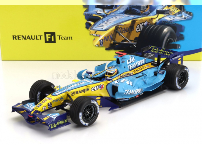 RENAULT F1 R26 Team Mild Seven Renault F1 №1 World Champion 2nd Brazil Gp Fernando Alonso (2006), Light Blue Yellow