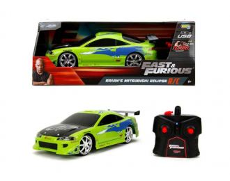 RC MITSUBISHI Eclipse (1995) Fast & Furious (Форсаж), зеленый с синим