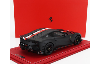 FERRARI 812 Competizione №16 Principato Di Monaco Livery (2021) - Con Vetrina - With Showcase, Matt Black