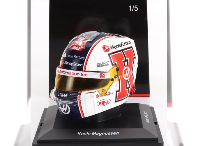 BELL HELMET F1 Casco Helmet Haas Fw23 Team Moneygram Haas №20 Miami Gp (2023) Kevin Magnussen, Red White Blue