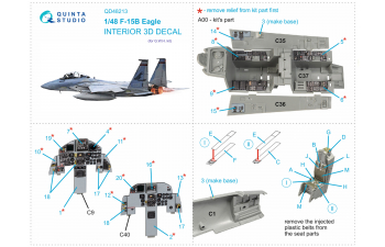 3D Декаль интерьера кабины F-15B (GWH)