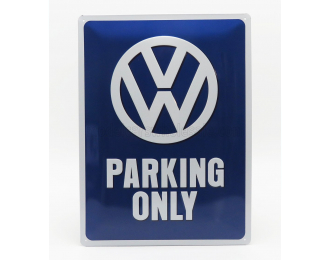 ACCESSORIES 3d Metal Plate - Volkswagen Parking Only, Blue White