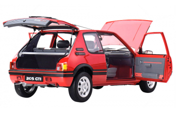 Сборная модель PEUGEOT 205 1.9 GTI KIT with 720 parts, mit Beleuchtung und Soundfunktion, red