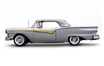 FORD Fairlane 500 Skyliner (1957), Wood Smoke Gray/Colonial White