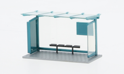 Автобусная остановка, бирюзовый