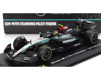 MERCEDES GP F1 W15 Eq Performance Team Amg Petronas Motorsport №44 Season (2024) Lewis Hamilton - With Pilot, Black Silver Green