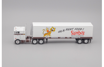 PETERBILT 352 Frigo Sambo's, white / brown