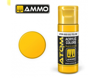 Краска акриловая ATOM COLOR Золотисто-желтый / Gold Yellow, 20мл