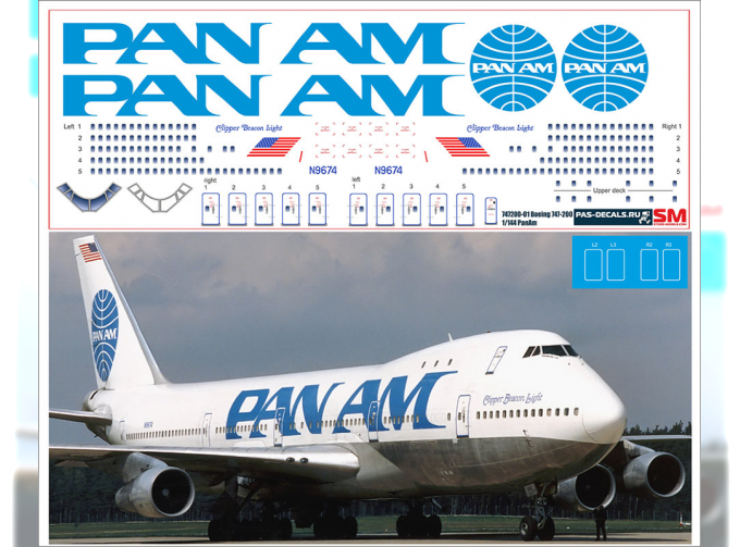 Декаль на Boing 747-200 Pan-Am