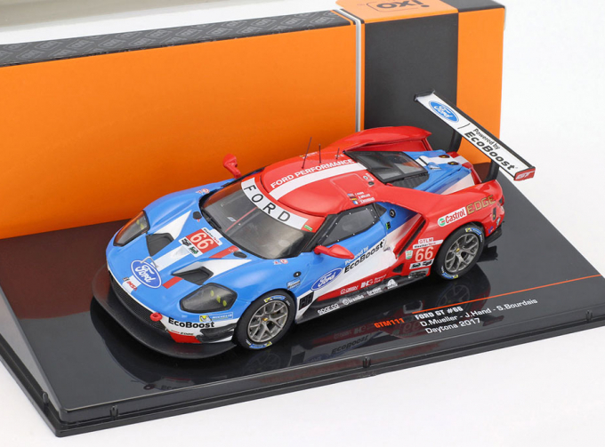 FORD GT #66 D.Mueller/J.Hand/S.Bourdais 24h Daytona (2017), blue / red 