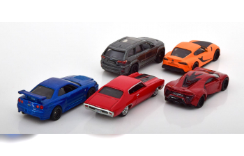 FAST & FURIOUS Set mit 5 Modellen Chevelle Skyline Hypersport Jeep Supra GR with Giftbox