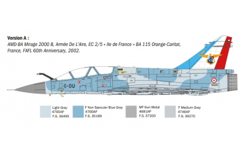 Сборная модель DASSAULT AVIATION Mirage 2000 B/d - French Armee De L'air - War Aircraft (1985) - Military Airplane