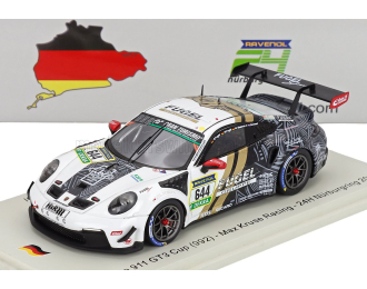 PORSCHE 911 992 Gt3 Cup Team Max Kruse Racing №644 24h Nurburgring (2025) Tom Coronel - Dominik Fugel - Marcel Fugel - Moritz Ostreich, White Black