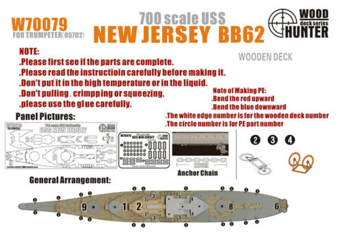 Набор деталей WWII USS New Jersey BB62