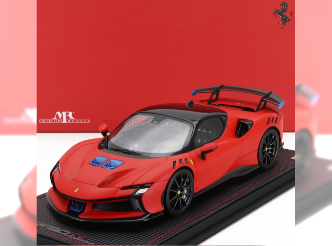 FERRARI Sf90 Xx Stradale Spider (2024) - Con Vetrina - With Showcase, Rosso Le Mans - Matt Red Blue Black