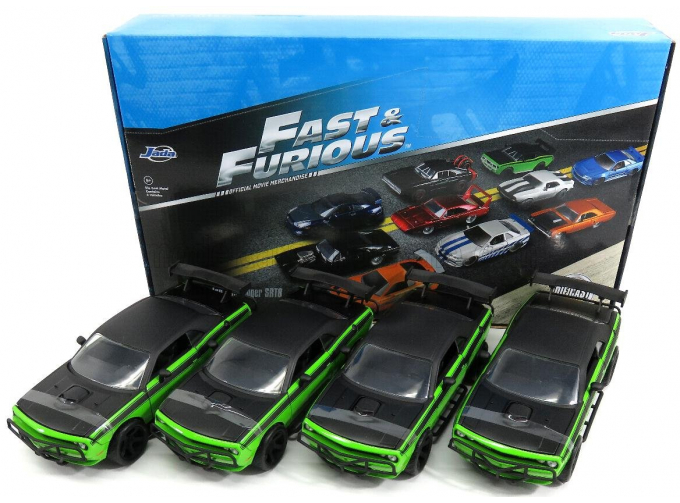 DODGE Set 4x Letty's Challenger Srt8 Off Road 2008 - Fast & Furious 7, Green Matt Black