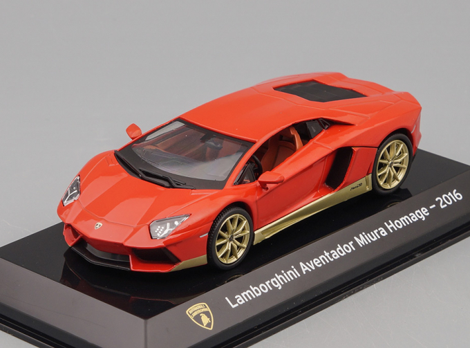 LAMBORGHINI Aventador Miura Homage (2016) - Con Vetrina - With Showcase, Red Gold