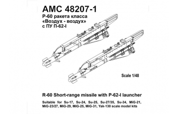 Набор для доработки Советская авиационная управляемая ракета класса воздух-воздух Р-60 с ПУ П-62-1 (2шт.)