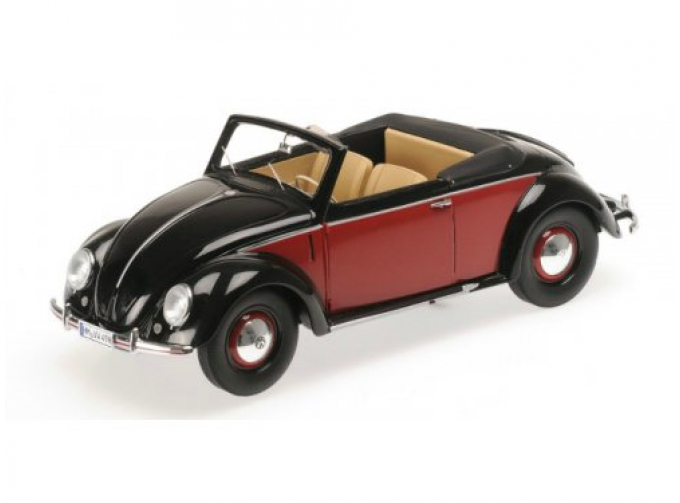 VOLKSWAGEN 1200 CABRIOLET HEBMUELLER - 1949 - BLACK/RED