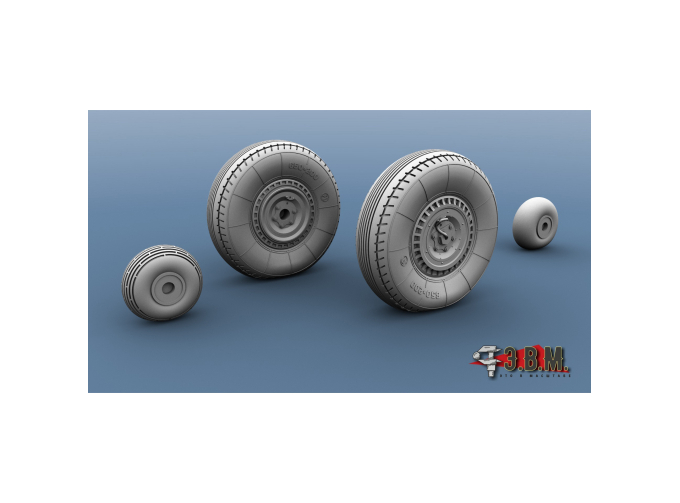 Колёса шасси (бетонных аэродромов тип-2) для модели "Звезда", арт. 4837